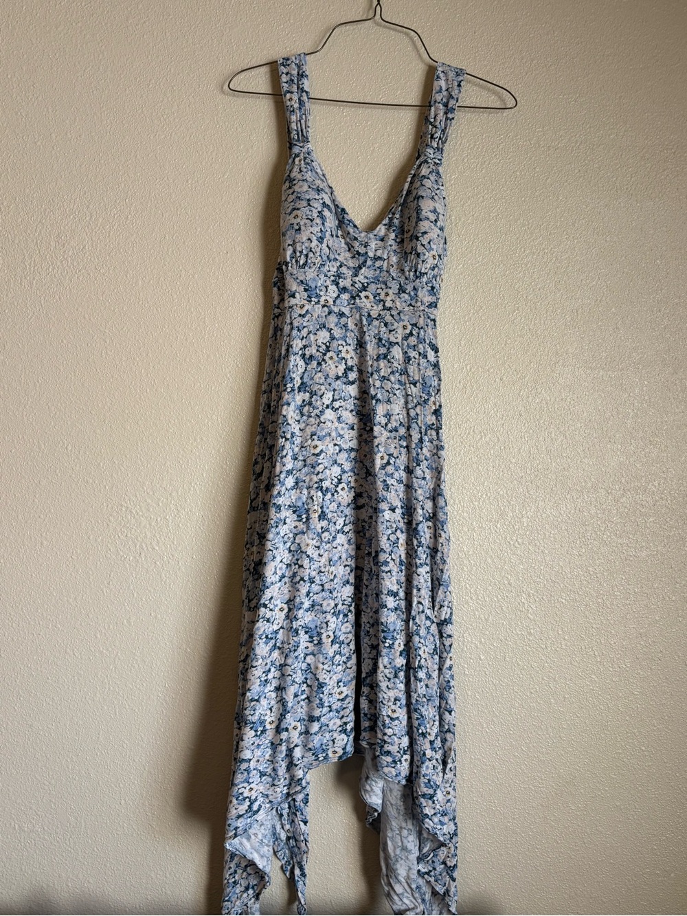 American Rag Light Blue Floral Asymmetrical Maxi Dress